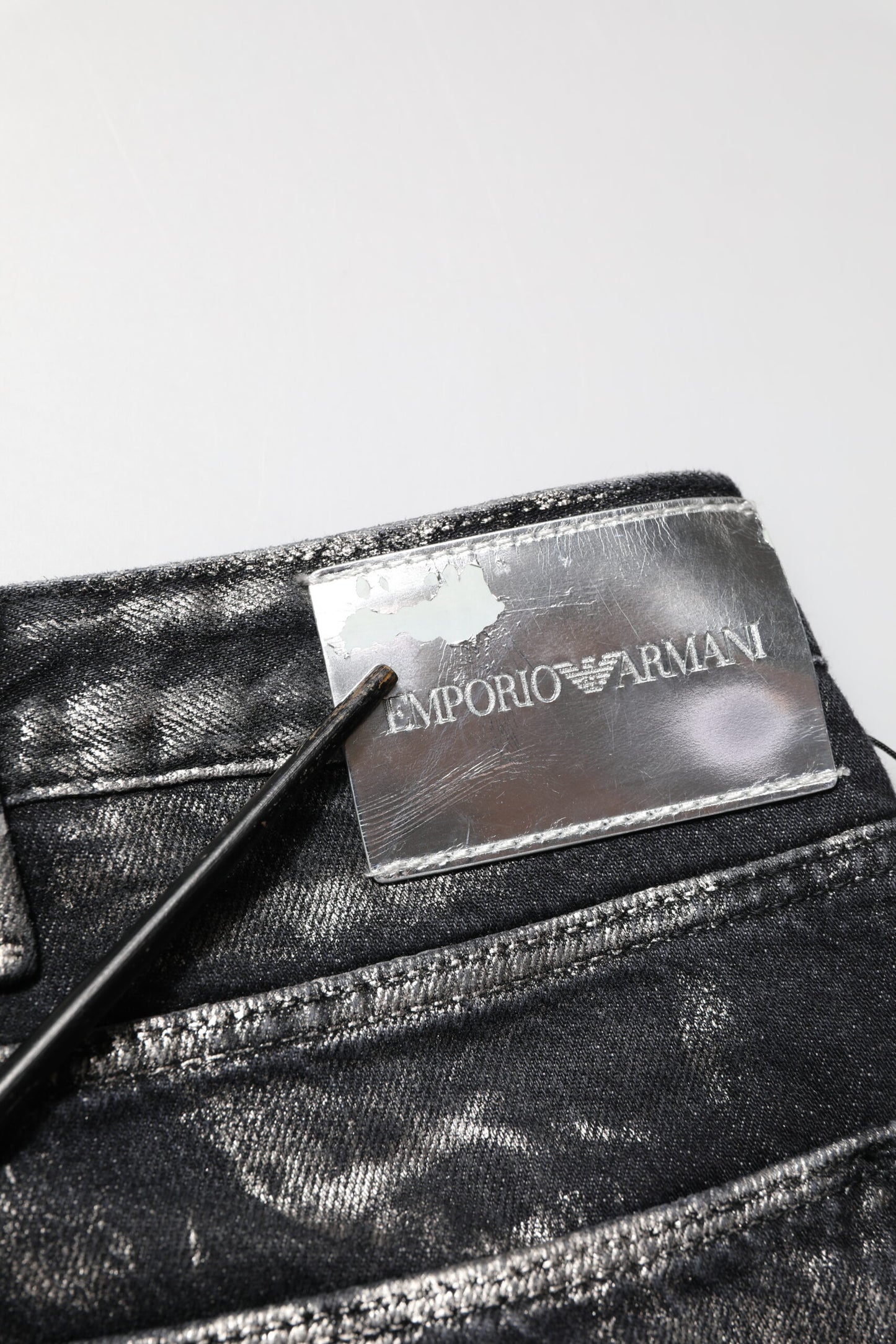 Emporio Armani Black Washed Slim Fit Men Denim Trouser Jeans