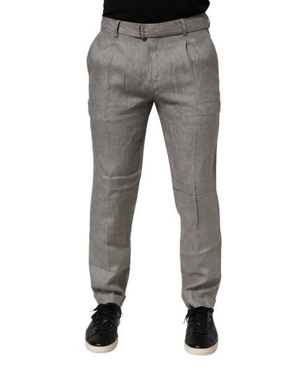 Briglia 1949 Gray Mid Waist Dress Formal Skinny Men Pants