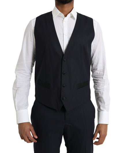 Dolce & Gabbana Blue Wool MARTINI 1 Button Men 3 Piece Suit