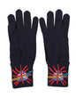 Dolce & Gabbana Blue Wool Knit #DGLovesLondon Embroidered Mitten Gloves