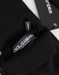 Dolce & Gabbana Black Virgin Wool Knitted Fingerless Men Gloves