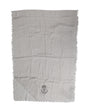 Dolce & Gabbana Gray Cashmere Knit Fringes Neck Foulard 67cm x200cm Foulard Scarf