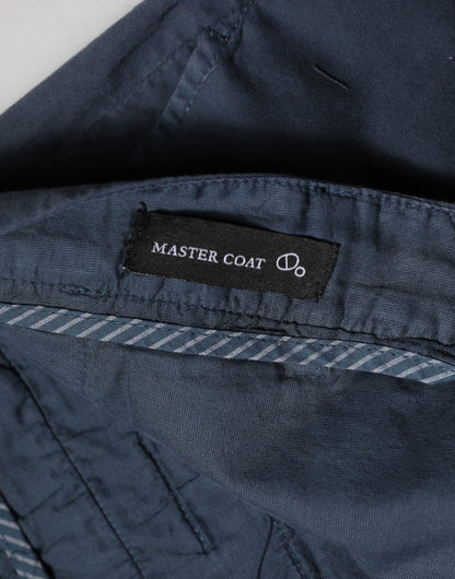 Master Coat Blue Skinny Fit Mid Waist Men Chino Trouser Pants