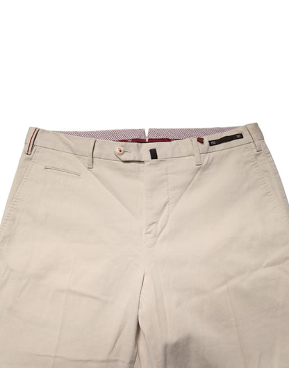 PT01 Beige Men Chino Mid Waist Straight Dress Trouser Pants