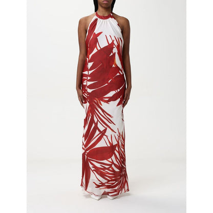 Hanita Red Silk Casual Dress