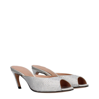 The Attico Gray Satin Stiletto Heel Sandals