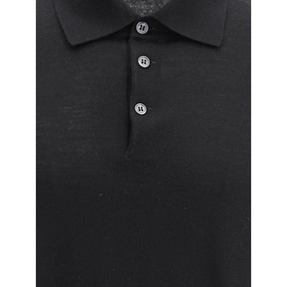 Brunello Cucinelli Black Cashmere Polo Shirt