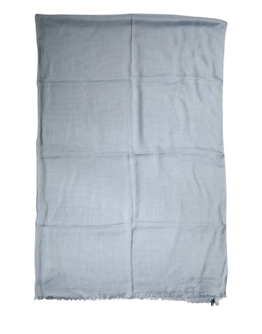 Dolce & Gabbana Light Blue Cashmere Knit Neck Wrap Scarf