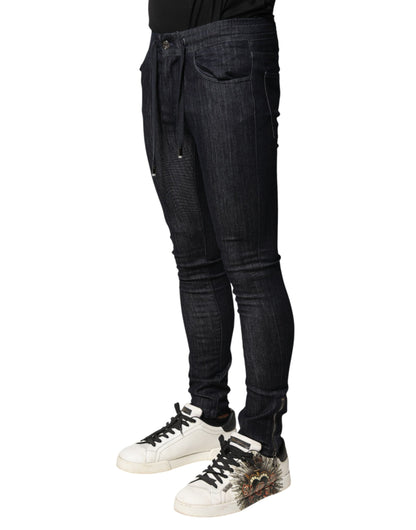Dolce & Gabbana Black Cotton Stretch Skinny Denim Men Jeans