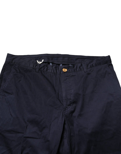 Domenico Tagliente Navy Blue Skinny Chino Mid Waist Men Pants