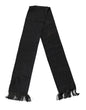 Dolce & Gabbana Black Logo Silk Fringes Neck Foulard Scarf