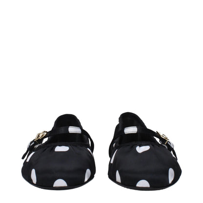 Dolce & Gabbana Black Fabric Ballet Flats