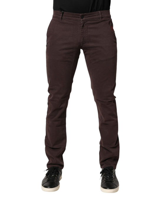 Daniele Alessandrini Brown Cotton Mid Waist Skinny Men Denim  Jeans