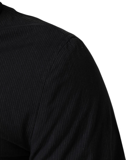 Dolce & Gabbana Dark Blue Cotton Full Zip Bomber Men Jacket