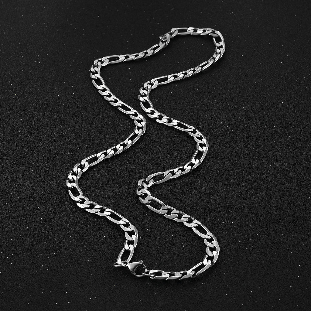 Chaîne Figaro à maillons en acier inoxydable, étanche, couleur argent de haute qualité, collier pour hommes et femmes, bijoux à la mode, cadeau de noël