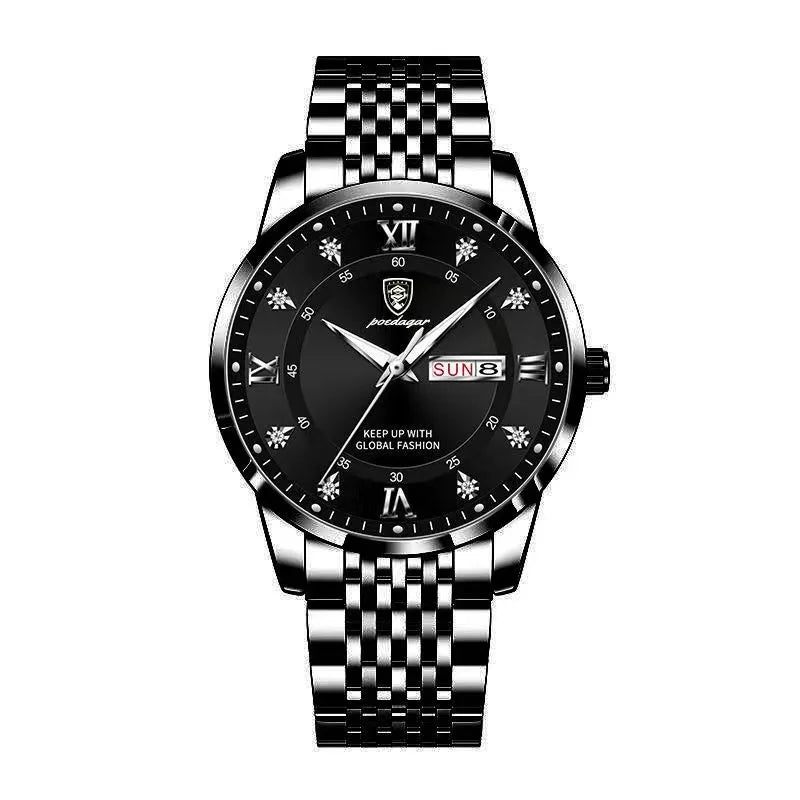 Montre Homme — Quartz Chronomètre, Acier Inoxydable & Waterproof 30ATM