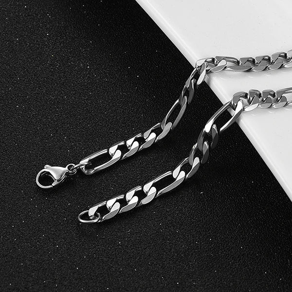 Chaîne Figaro à maillons en acier inoxydable, étanche, couleur argent de haute qualité, collier pour hommes et femmes, bijoux à la mode, cadeau de noël
