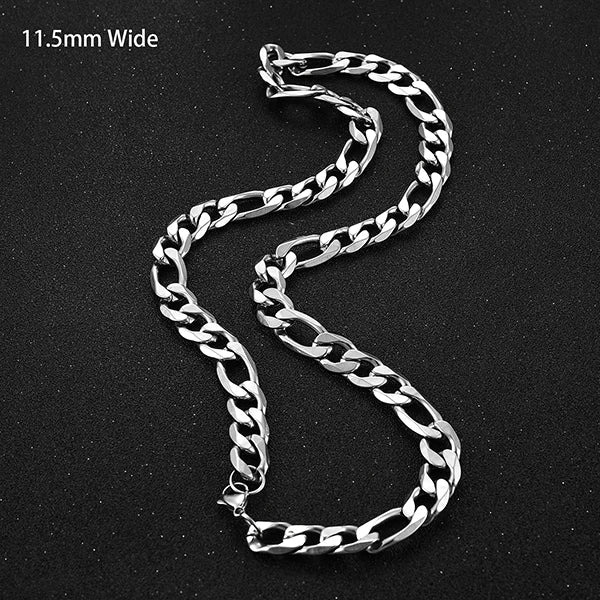Chaîne Figaro à maillons en acier inoxydable, étanche, couleur argent de haute qualité, collier pour hommes et femmes, bijoux à la mode, cadeau de noël