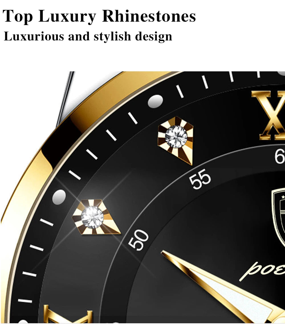 Montre Homme — Quartz Chronomètre, Acier Inoxydable & Waterproof 30ATM