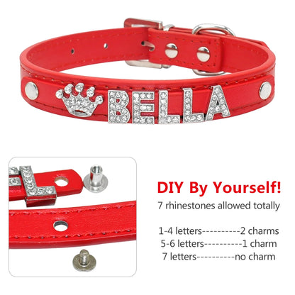 Colliers pour chiots en strass scintillants, personnalisés pour petits chiens, Chihuahua, collier personnalisé avec nom gratuit, breloques, accessoires pour animaux de compagnie