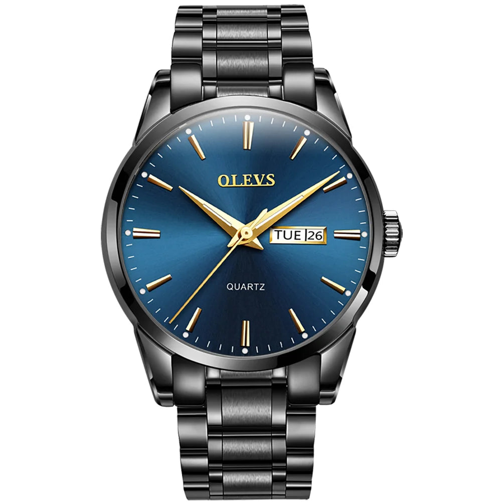 Montre Homme  Gold — Acier Inoxydable, Lumineuse & Waterproof