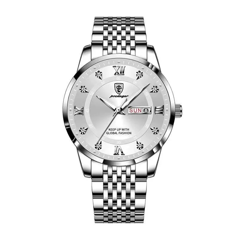 Montre Homme — Quartz Chronomètre, Acier Inoxydable & Waterproof 30ATM