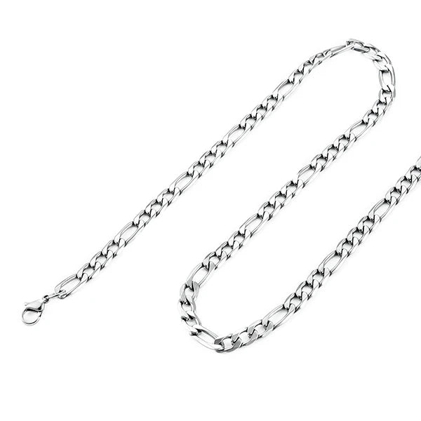 Chaîne Figaro à maillons en acier inoxydable, étanche, couleur argent de haute qualité, collier pour hommes et femmes, bijoux à la mode, cadeau de noël
