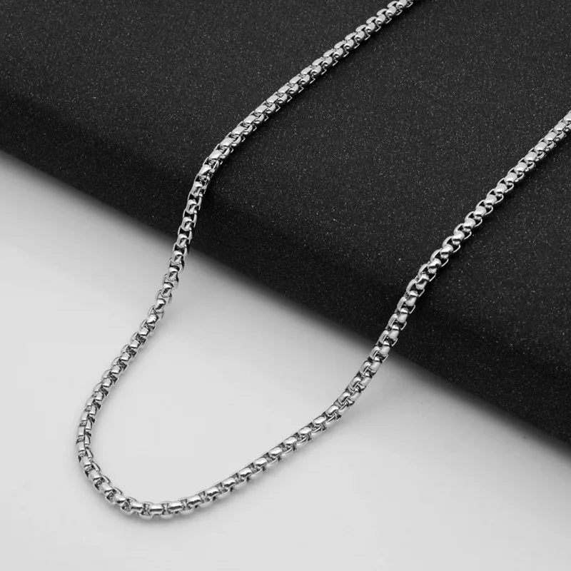 Collier chaîne à maillons en acier inoxydable 316L pour hommes.