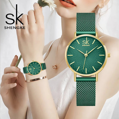 Montre Shengke K0006L | Bracelet Milanais Ultra-Fine