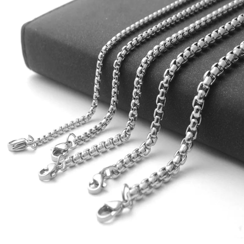 Collier chaîne à maillons en acier inoxydable 316L pour hommes.