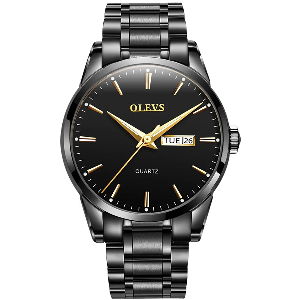 Montre Homme  Gold — Acier Inoxydable, Lumineuse & Waterproof