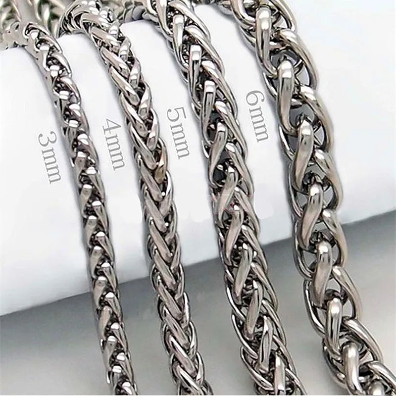 Collier en chaîne torsadée en acier inoxydable HNSP pour hommes, bijoux de cou polyvalents, pendentif, chaîne noire/dorée, accessoires 3/4/5/6/8MM