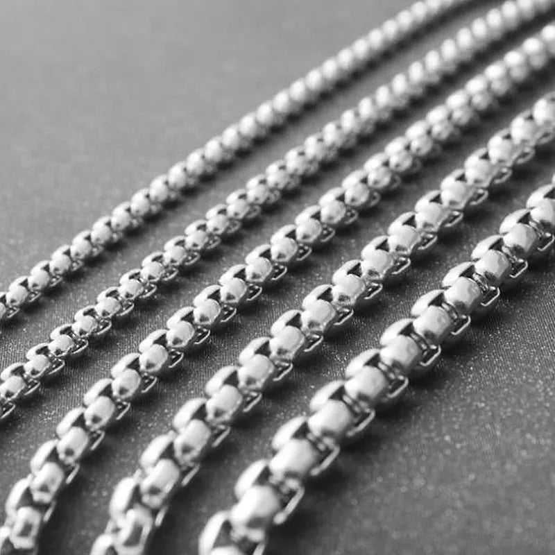 Collier chaîne à maillons en acier inoxydable 316L pour hommes.