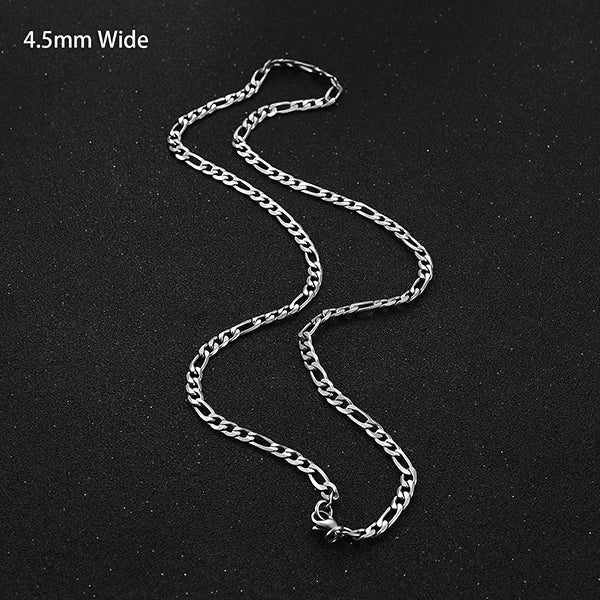 Chaîne Figaro à maillons en acier inoxydable, étanche, couleur argent de haute qualité, collier pour hommes et femmes, bijoux à la mode, cadeau de noël
