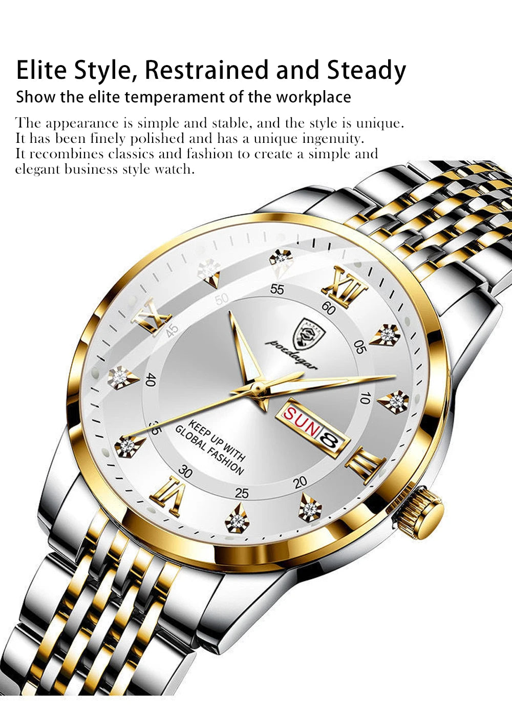 Montre Homme — Quartz Chronomètre, Acier Inoxydable & Waterproof 30ATM