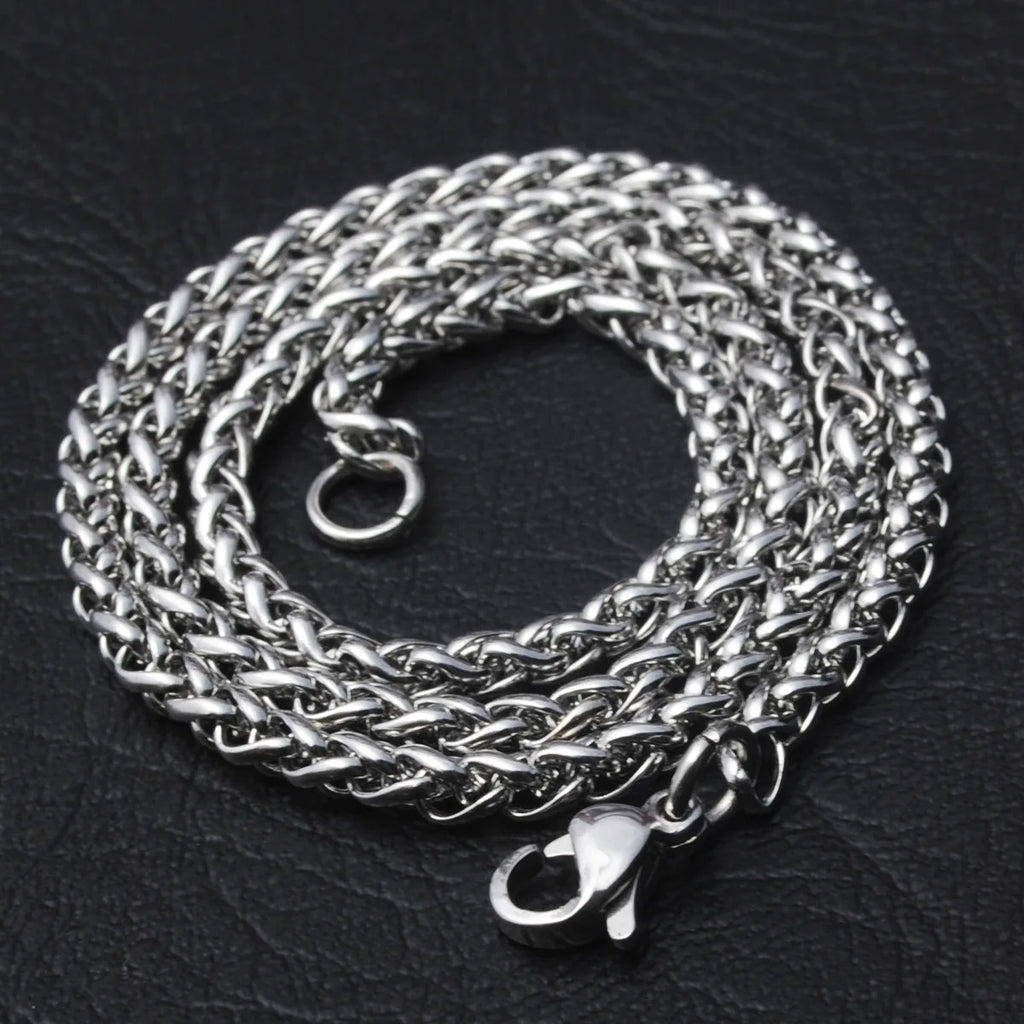 Collier en chaîne torsadée en acier inoxydable HNSP pour hommes, bijoux de cou polyvalents, pendentif, chaîne noire/dorée, accessoires 3/4/5/6/8MM