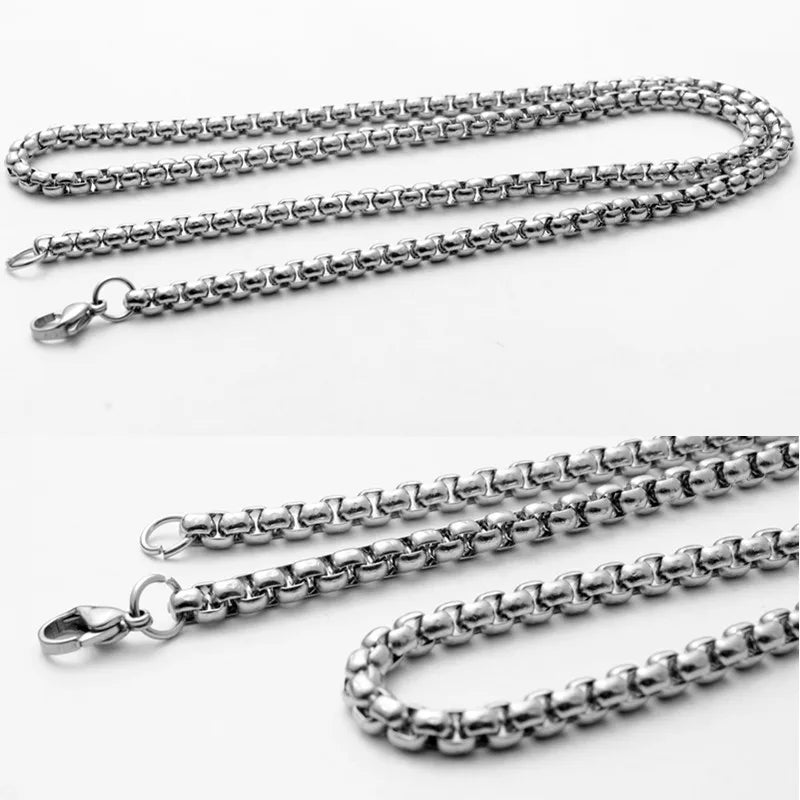 Collier chaîne à maillons en acier inoxydable 316L pour hommes.