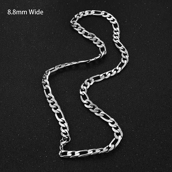 Chaîne Figaro à maillons en acier inoxydable, étanche, couleur argent de haute qualité, collier pour hommes et femmes, bijoux à la mode, cadeau de noël