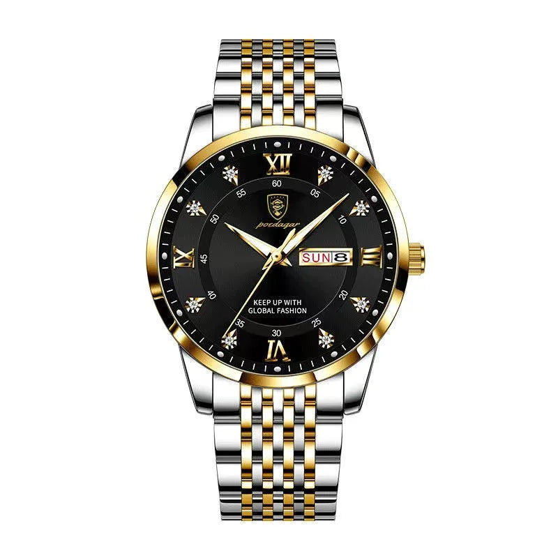 Montre Homme — Quartz Chronomètre, Acier Inoxydable & Waterproof 30ATM