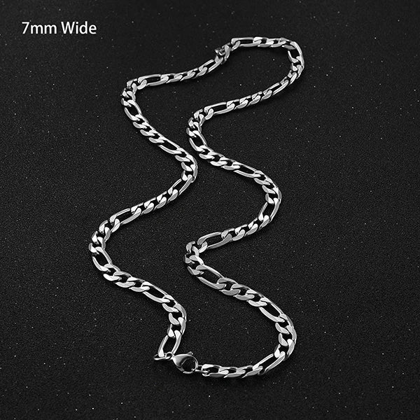 Chaîne Figaro à maillons en acier inoxydable, étanche, couleur argent de haute qualité, collier pour hommes et femmes, bijoux à la mode, cadeau de noël