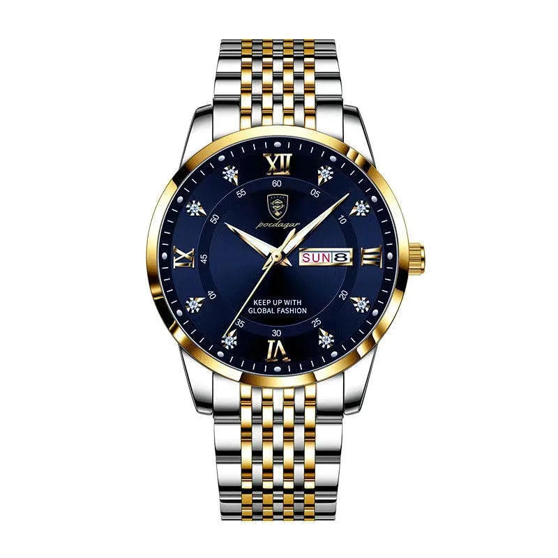 Montre Homme — Quartz Chronomètre, Acier Inoxydable & Waterproof 30ATM