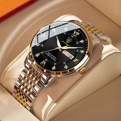 Montre Homme — Quartz Chronomètre, Acier Inoxydable & Waterproof 30ATM