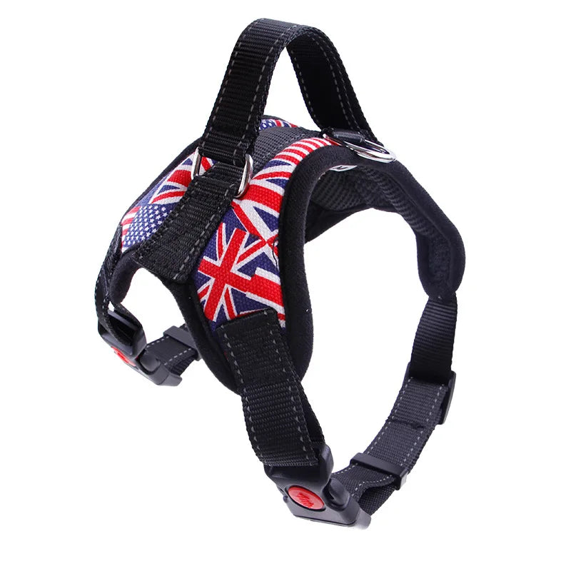 Harnais en Nylon robuste pour chien, collier réglable rembourré, Extra Large, moyen et petit chien, gilet,