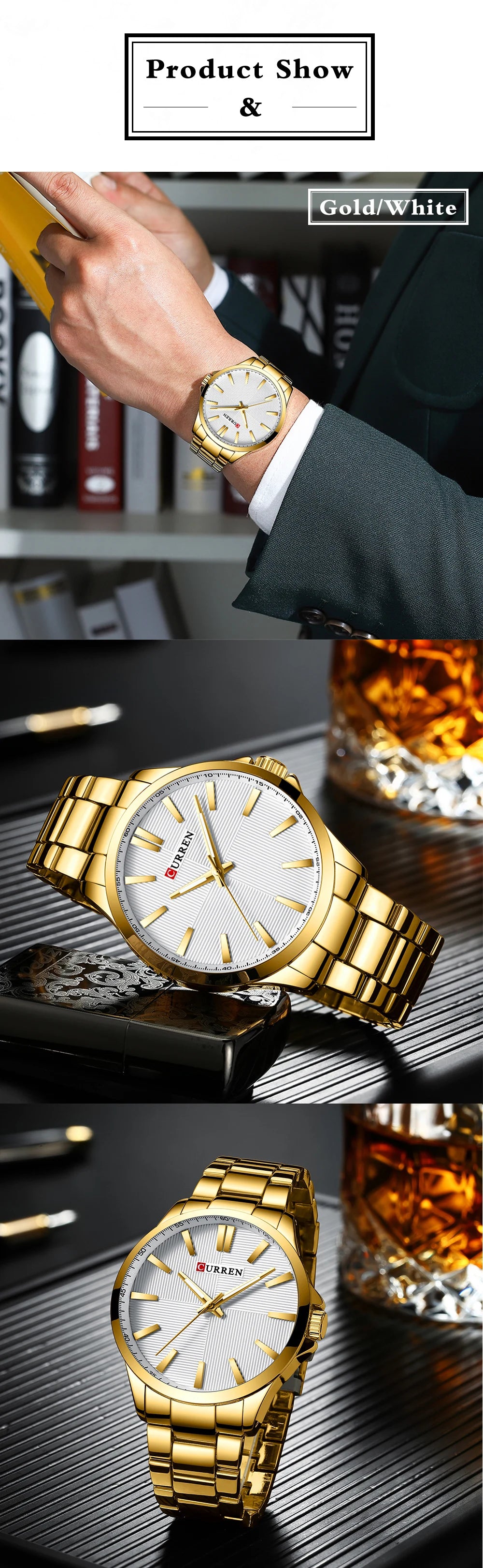 Montre Homme CURREN — Quartz Japonais, Acier Inoxydable & Waterproof 30M
