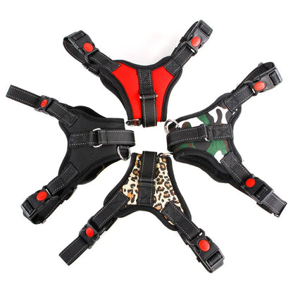 Harnais en Nylon robuste pour chien, collier réglable rembourré, Extra Large, moyen et petit chien, gilet,