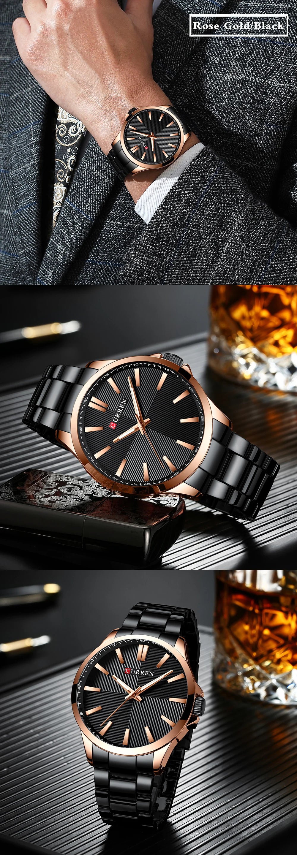 Montre Homme CURREN — Quartz Japonais, Acier Inoxydable & Waterproof 30M