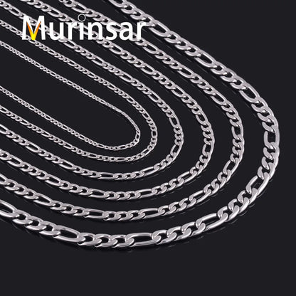 Collier chaîne Figaro à maillons en acier inoxydable pour hommes et femmes, Punk Boy, couleur argent, ras du cou, bijoux en métal, accessoires, cadeau, 3-11,5mm