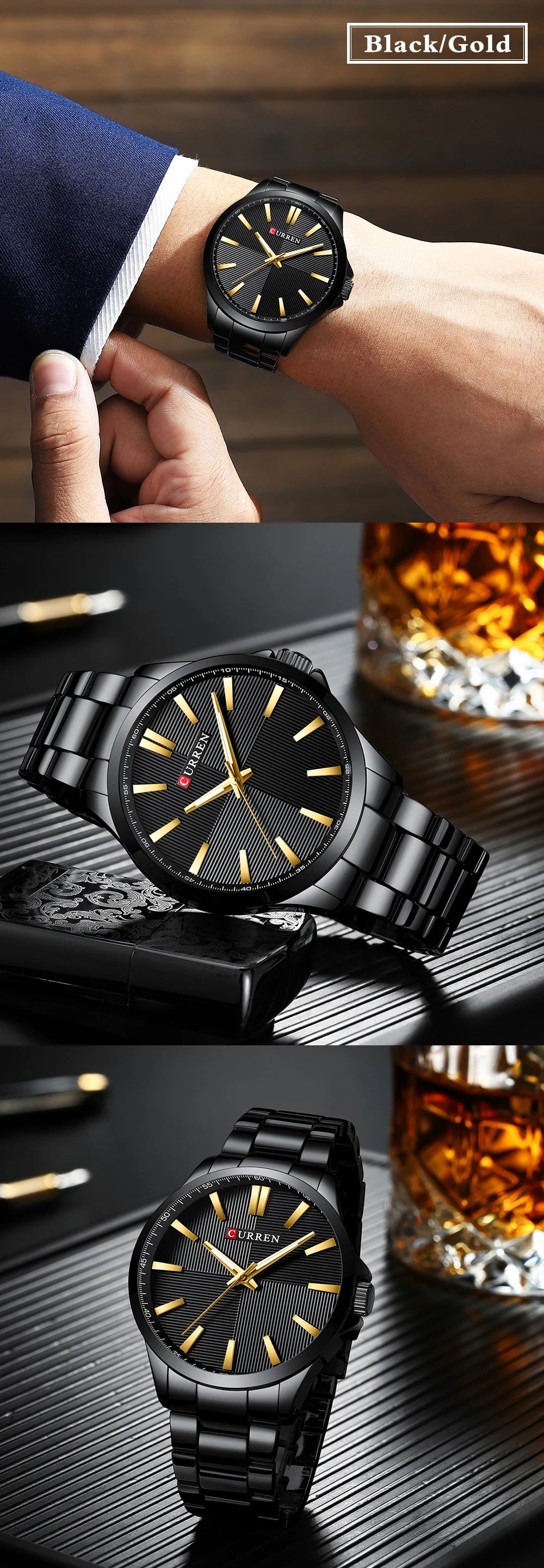 Montre Homme CURREN — Quartz Japonais, Acier Inoxydable & Waterproof 30M