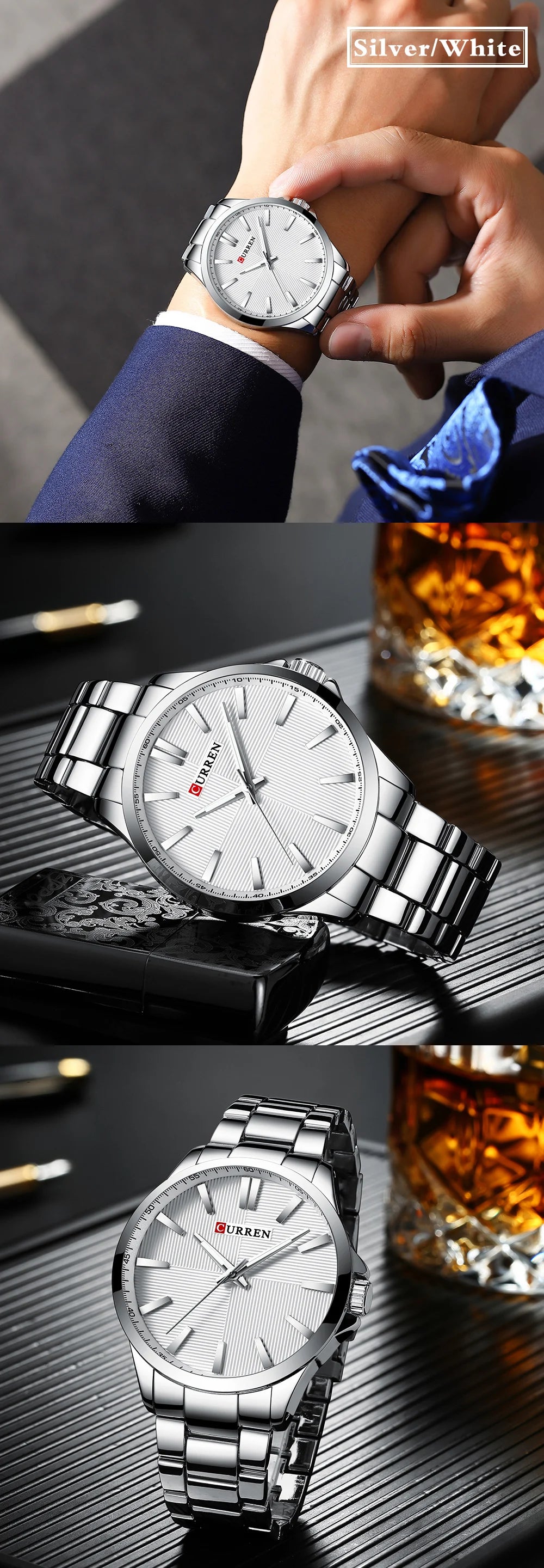 Montre Homme CURREN — Quartz Japonais, Acier Inoxydable & Waterproof 30M