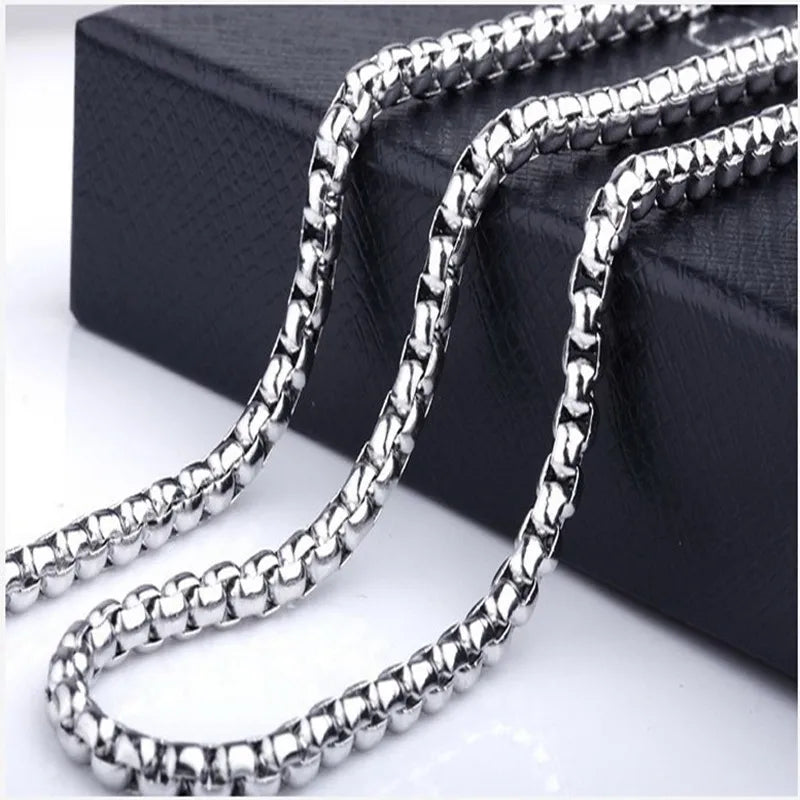 Collier chaîne à maillons en acier inoxydable 316L pour hommes.